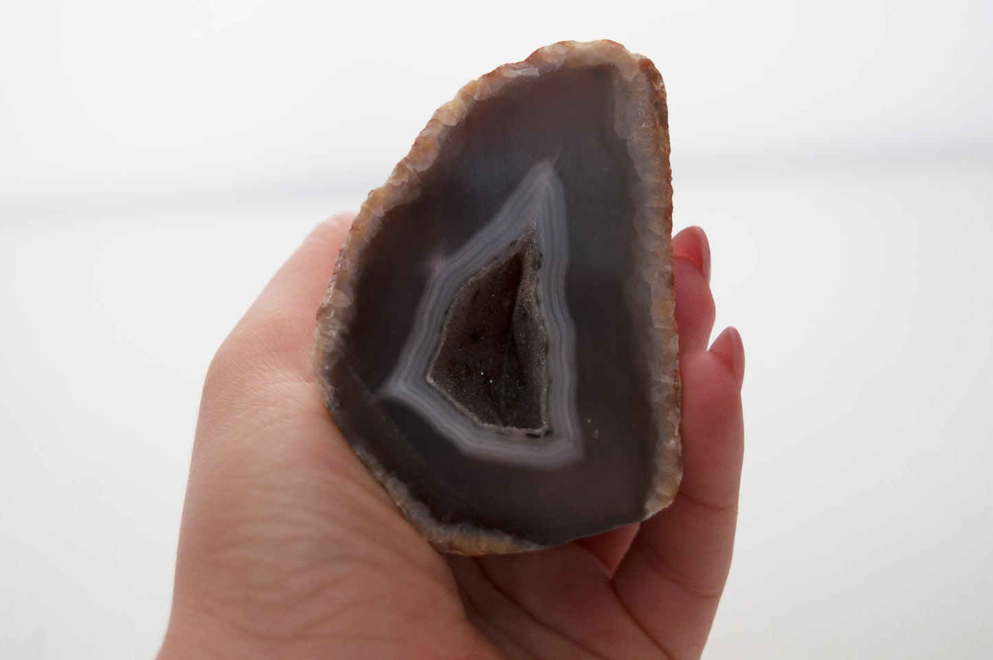 Blue Agate Half Geode, 0.2kg