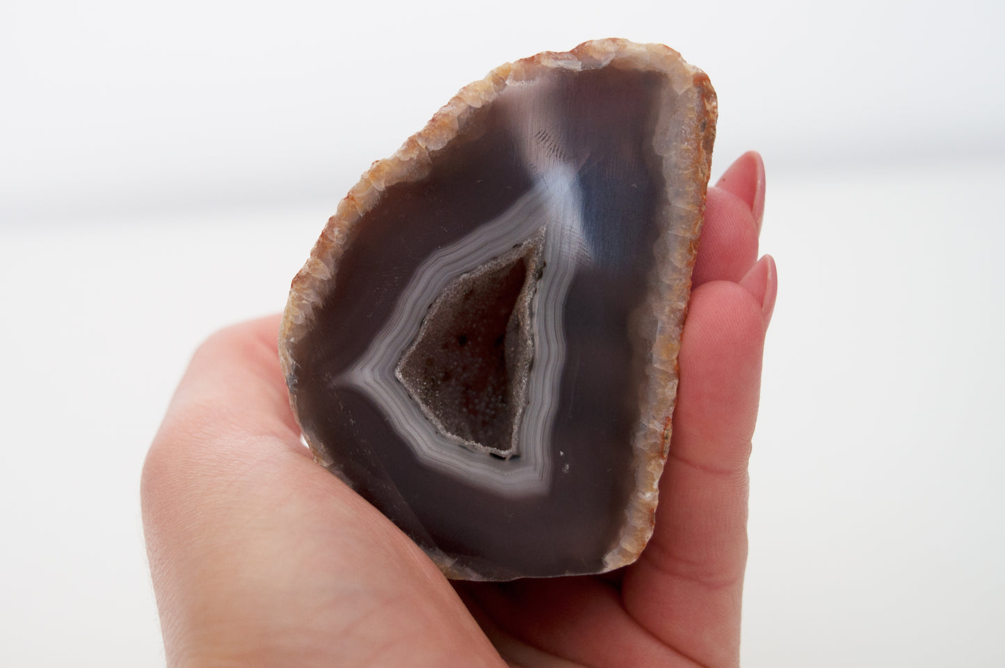 Blue Agate Half Geode, 0.2kg