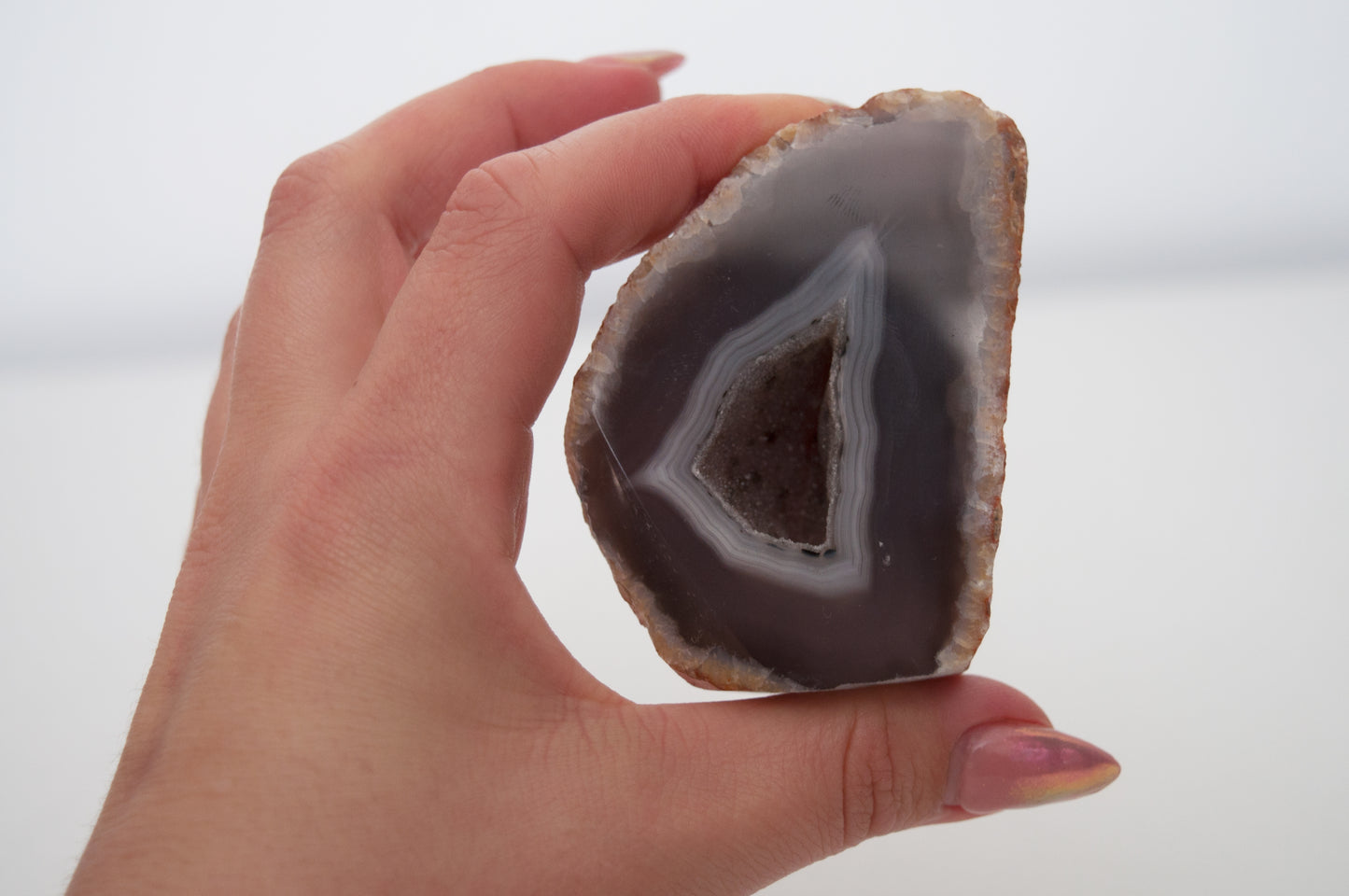 Blue Agate Half Geode, 0.2kg