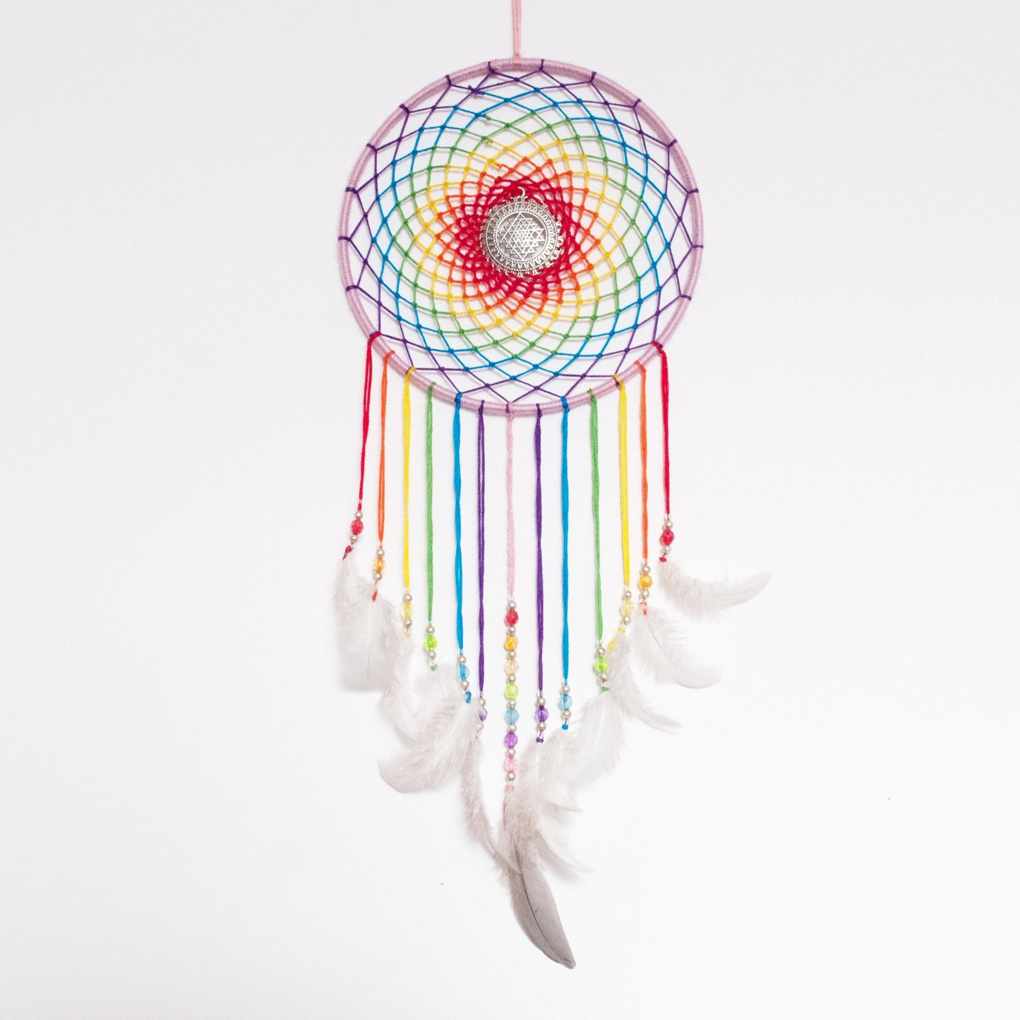 6" Rainbow Sri Yantra Dreamcatcher