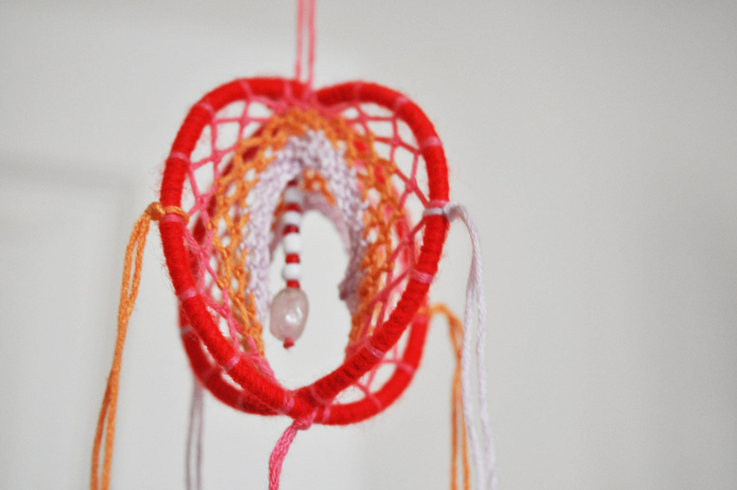 Mini 3D Dream Catcher / Rose Quartz Dreamcatcher