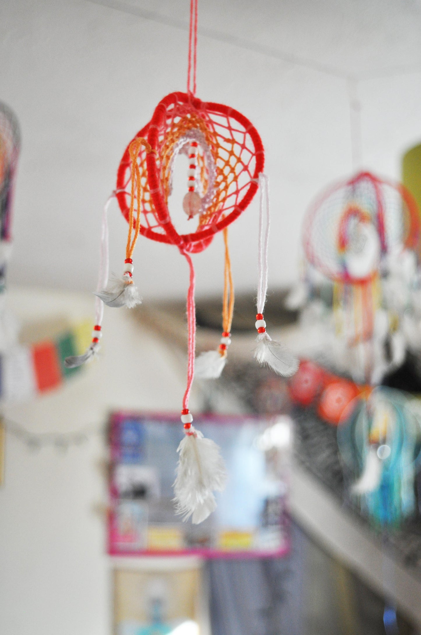 Mini 3D Dream Catcher / Rose Quartz Dreamcatcher