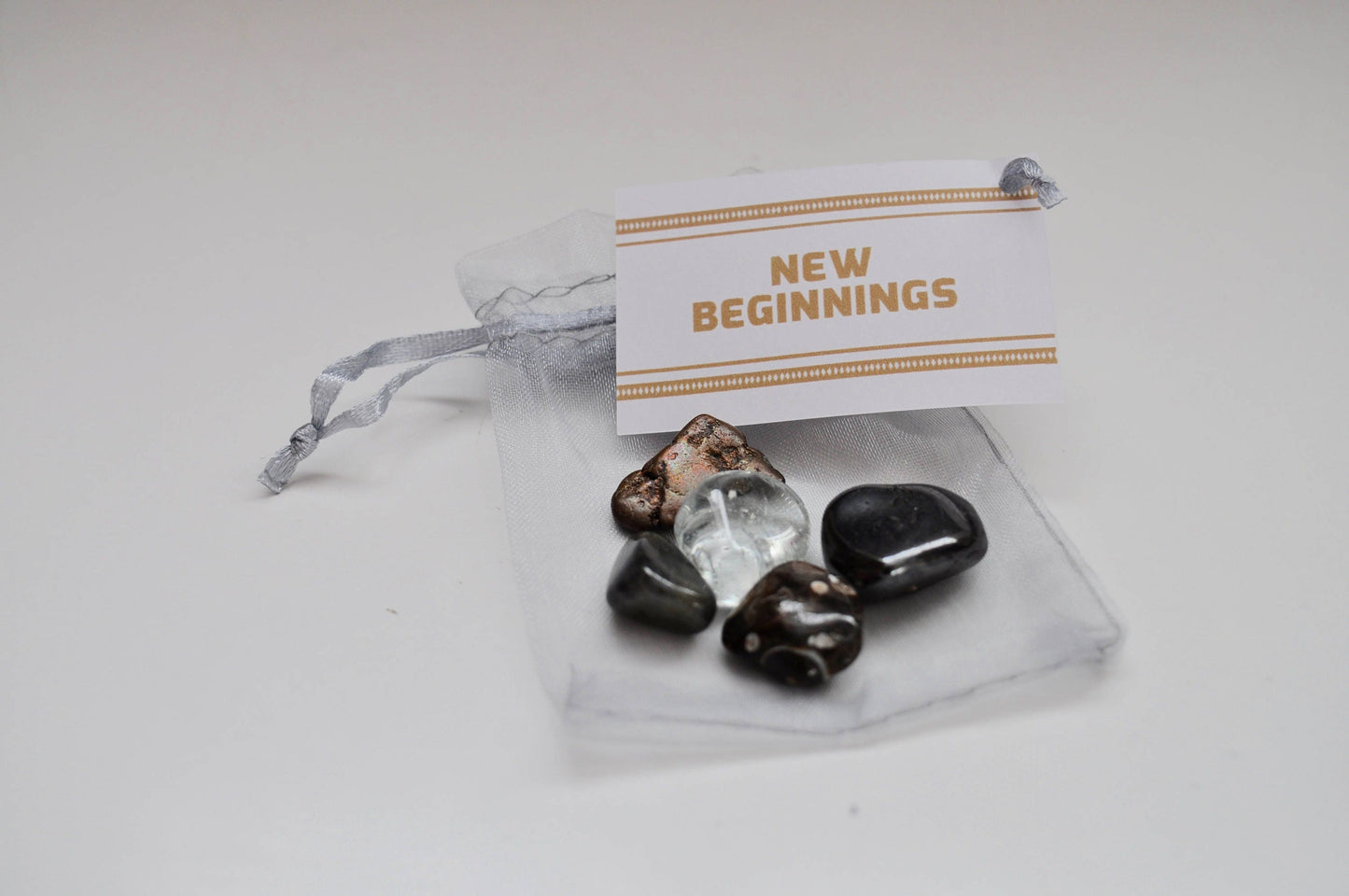 New Beginnings Crystal Set / Meditation Gemstone Set in Gift Bag with Tag / Moving House, New Job, Graduation, New Parents
