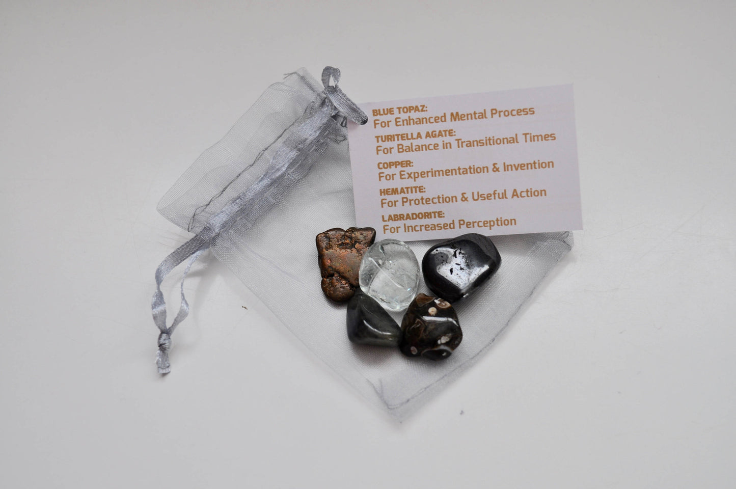 New Beginnings Crystal Set / Meditation Gemstone Set in Gift Bag with Tag / Moving House, New Job, Graduation, New Parents