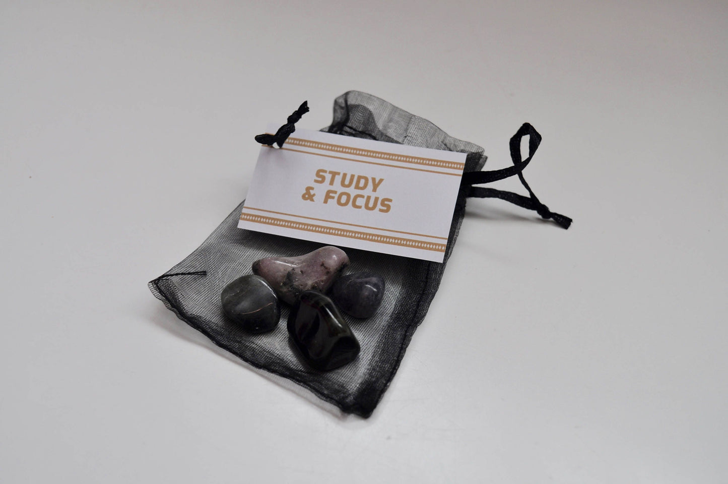 Study & Focus Crystal Set / Meditation Gemstone Set in Gift Bag with Tag