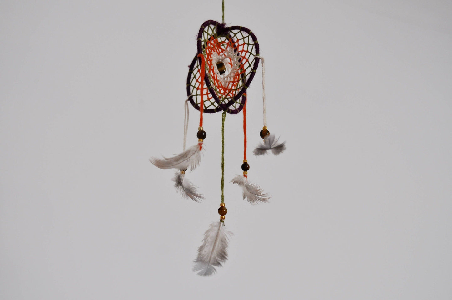 Mini 3D Dream Catcher / Small Tiger's Eye Crystal Mobile