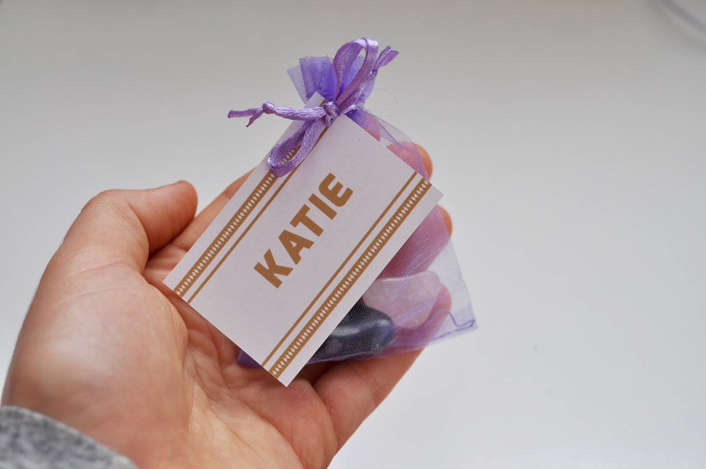 Personalised Crystal Set / Custom Meditation Gemstone Set in Gift Bag with Name Tag & Descriptions