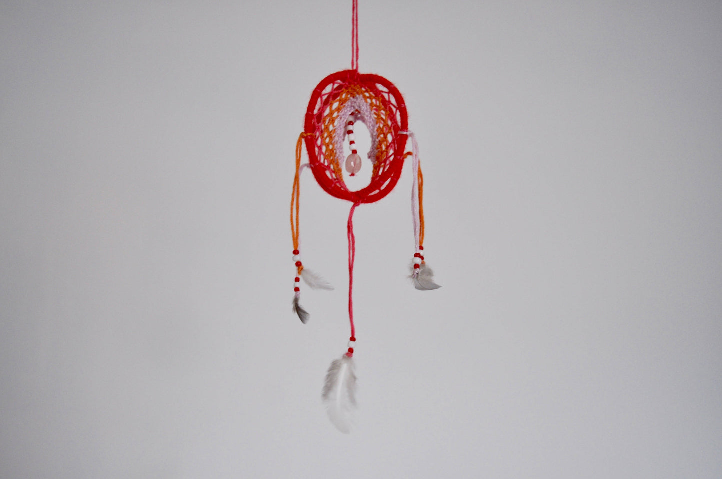 Mini 3D Dream Catcher / Rose Quartz Dreamcatcher
