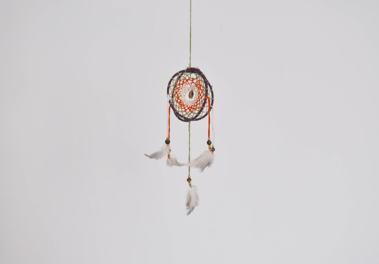 Mini 3D Dream Catcher / Small Tiger's Eye Crystal Mobile