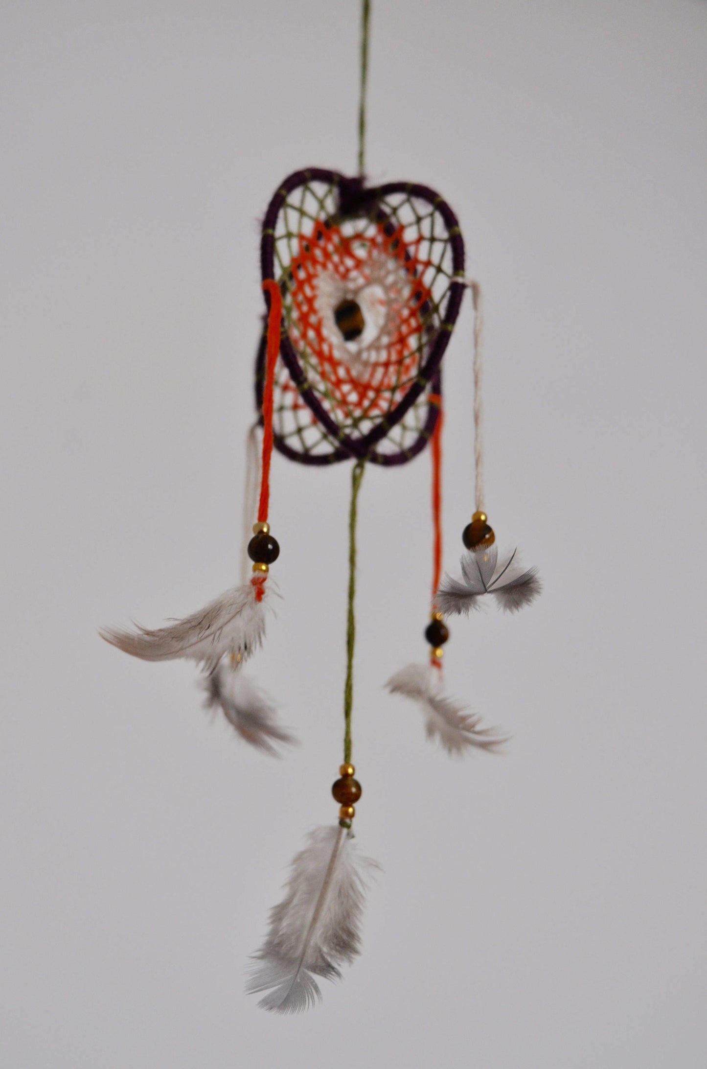 Mini 3D Dream Catcher / Small Tiger's Eye Crystal Mobile
