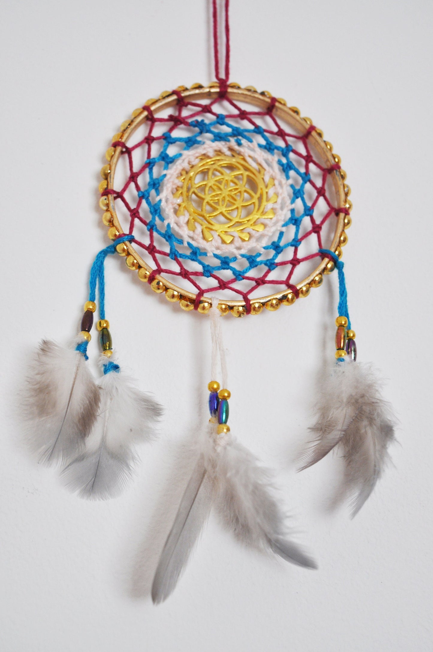 Mini Gold Sacred Geometry Dreamcatcher
