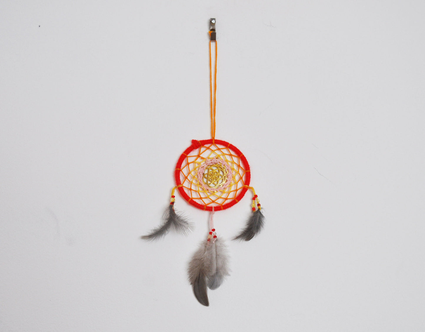 Mini Gold Seed of Life Dreamcatcher / Small Red Dreamcatcher