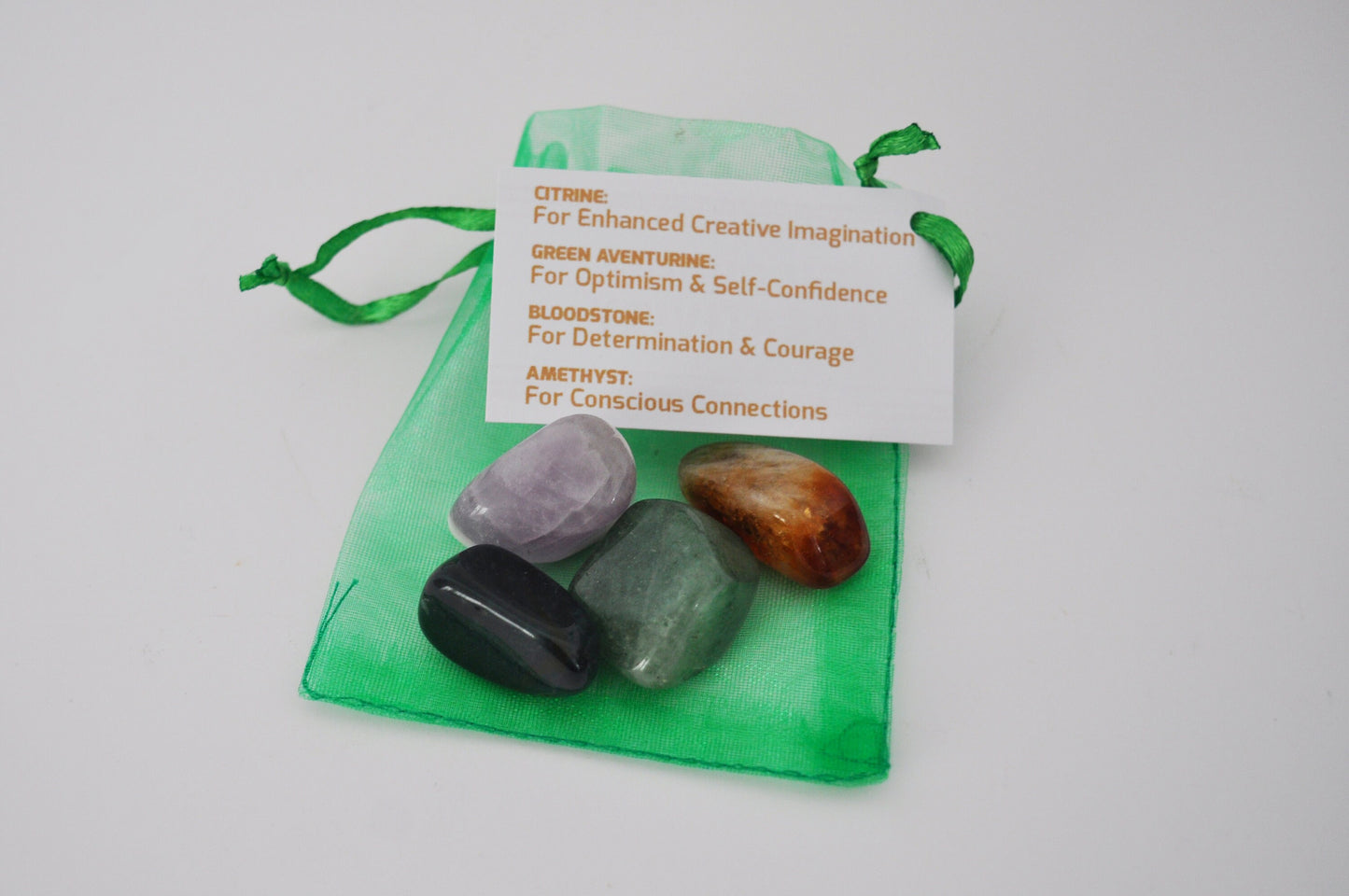 Inspiring Creativity Crystal Set / Meditation Gemstone Set in Gift Bag with Tag