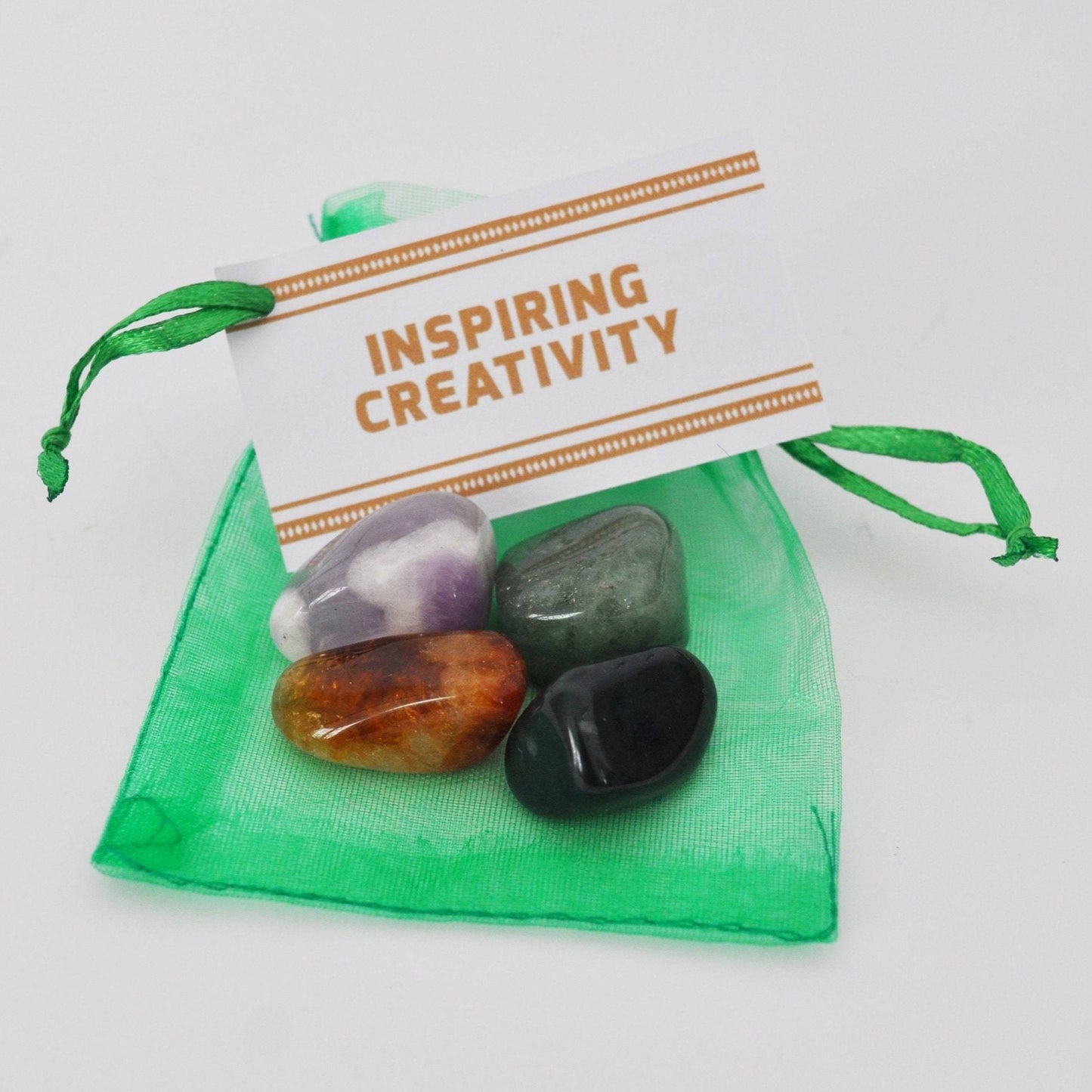 Inspiring Creativity Crystal Set / Meditation Gemstone Set in Gift Bag with Tag