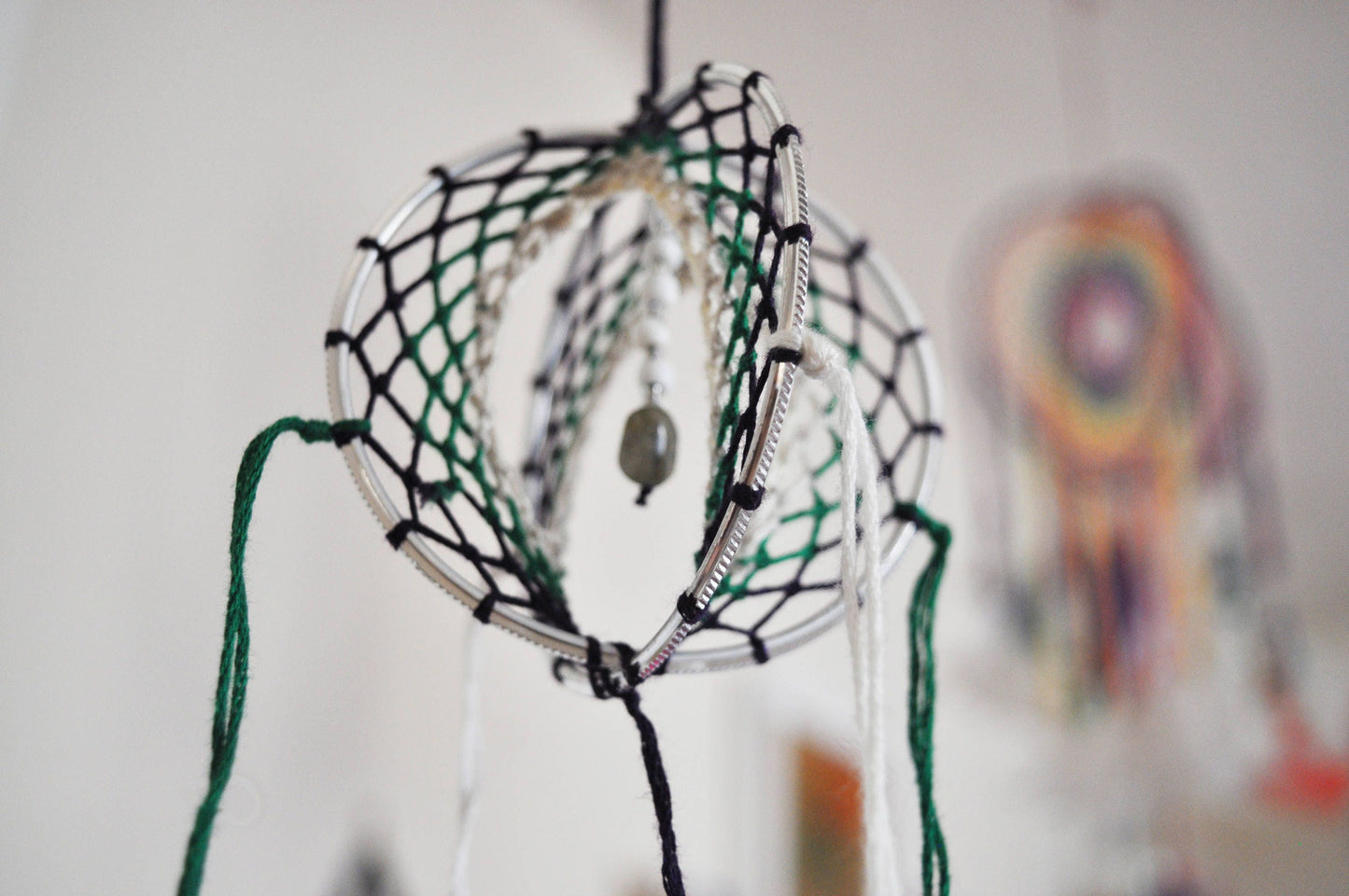 Mini 3D Dream Catcher / Small Labradorite Dreamcatcher