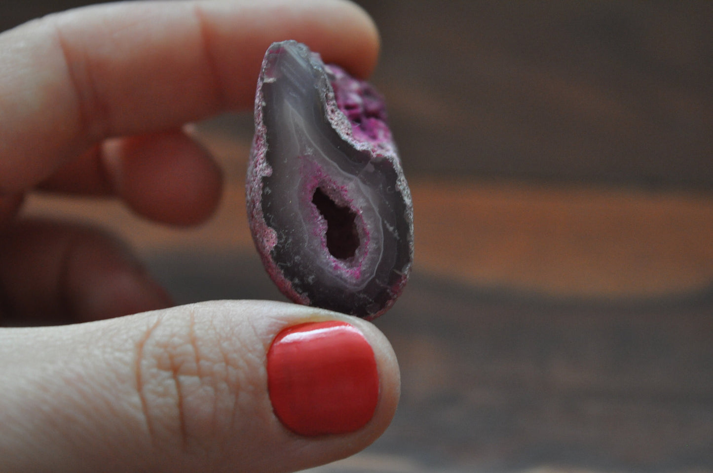 Pink Agate Geode, 29.62 grams