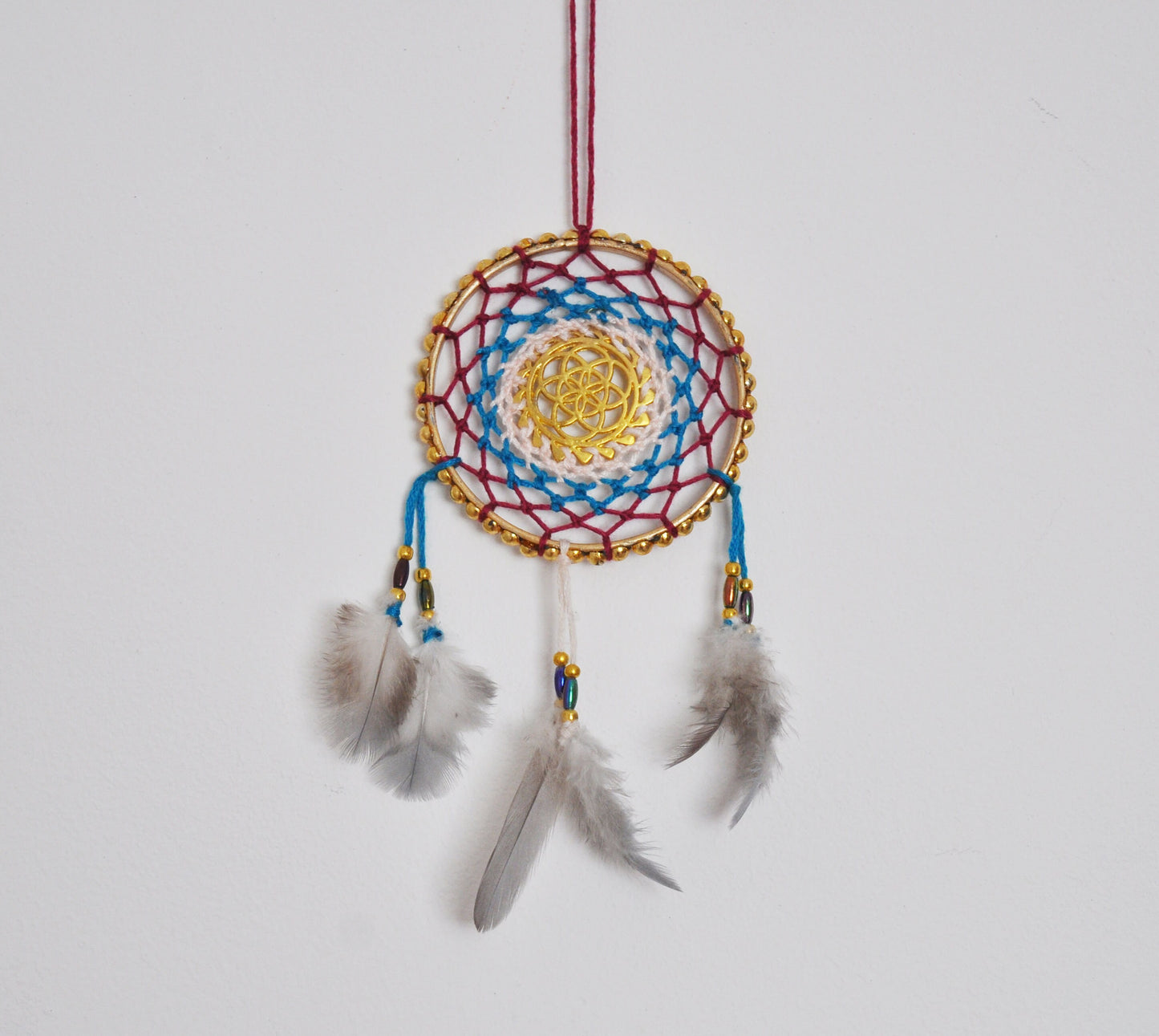 Mini Gold Sacred Geometry Dreamcatcher