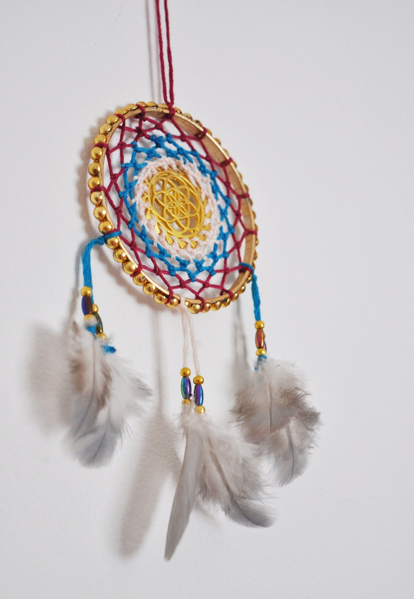 Mini Gold Sacred Geometry Dreamcatcher