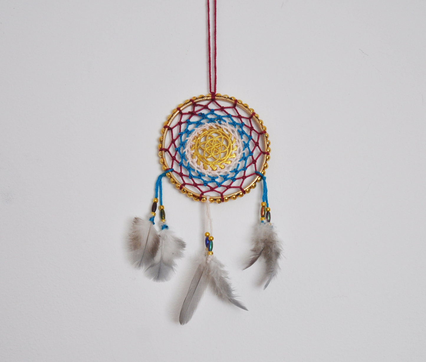 Mini Gold Sacred Geometry Dreamcatcher