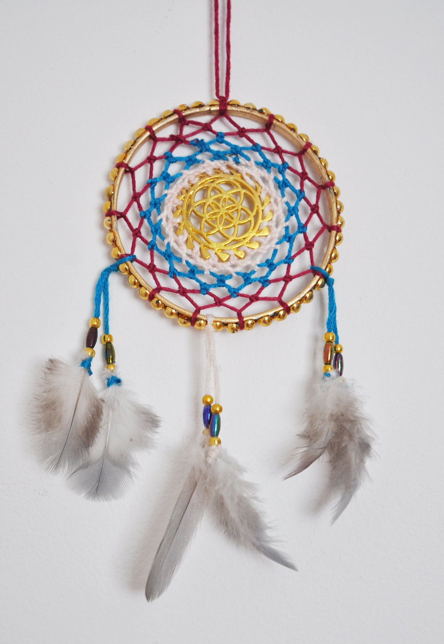 Mini Gold Sacred Geometry Dreamcatcher
