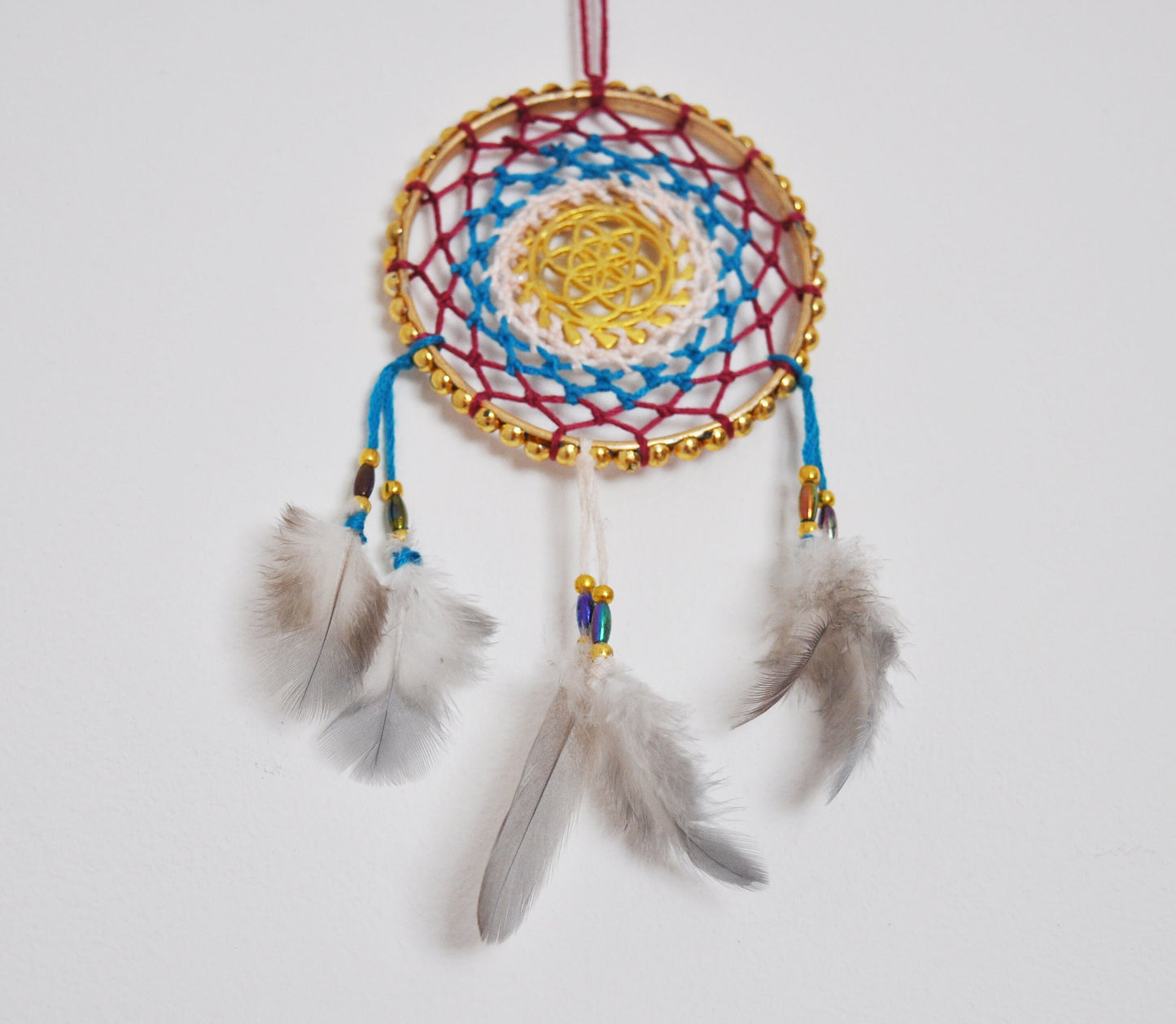 Mini Gold Sacred Geometry Dreamcatcher